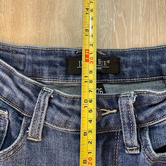 Judy Blue Wide Leg Crop Jeans 3/26 Raw Hem High Rise Stretch Denim Pants - Picture 6 of 12